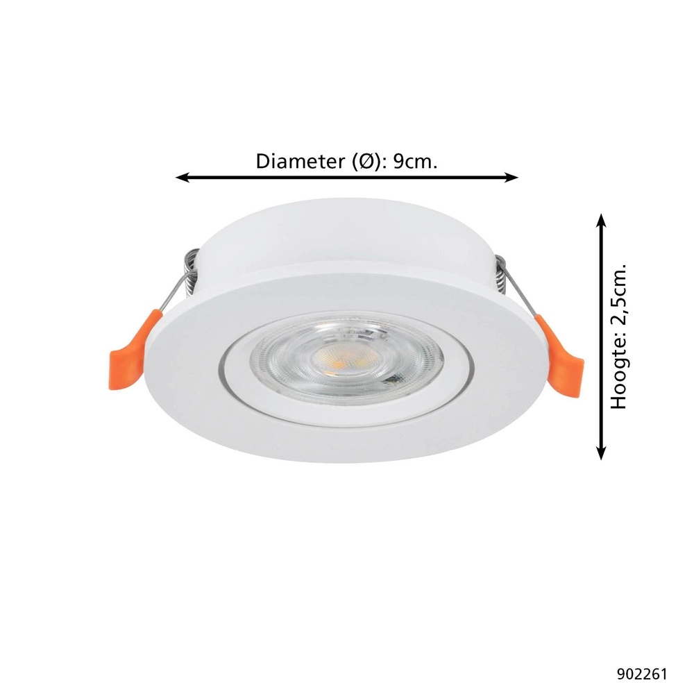 Einbaustrahler Barranco weiß Ø 9cm - 3-stufig CCT Eglo 9008606359394
