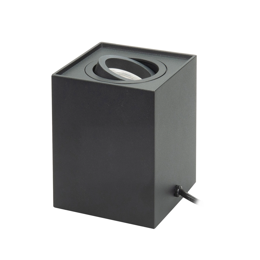 Schlanke Tischleuchte Rebel Quadratisch Schwarz 12,5cm