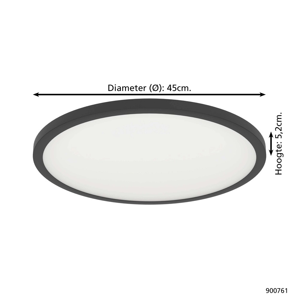 Smart Slim Deckenlicht Sarsina-Z Ø 45cm – schwarz Eglo 9008606264063