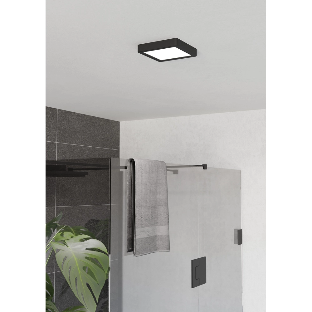 Deckenlicht IP44 Fueva 6 Quadrat – Schwarz – 15x15 cm Eglo 9008606330331
