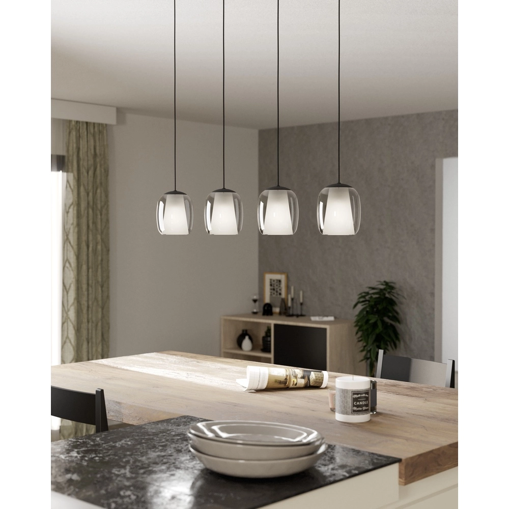 Esstisch-Pendellampe Ciampino 4L – Rauchmattglas Eglo 9008606312726