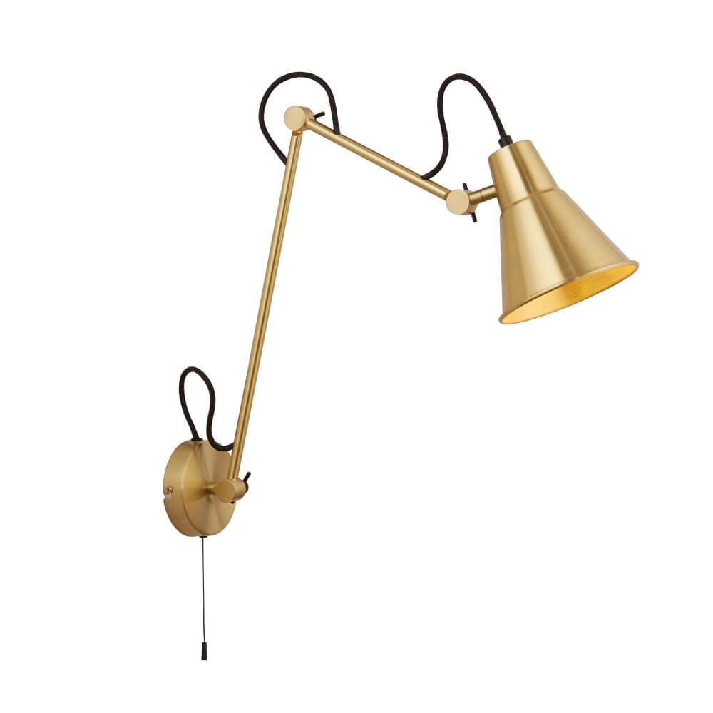Ausklappbare Wandleuchte Swing Arm Gold Searchlight 5053423241241