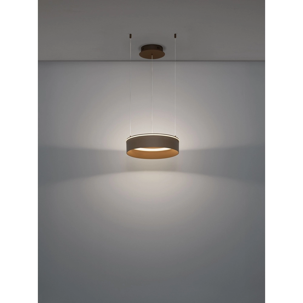 Moderne Pendellampe Olivia sandbraun Ø 40 cm