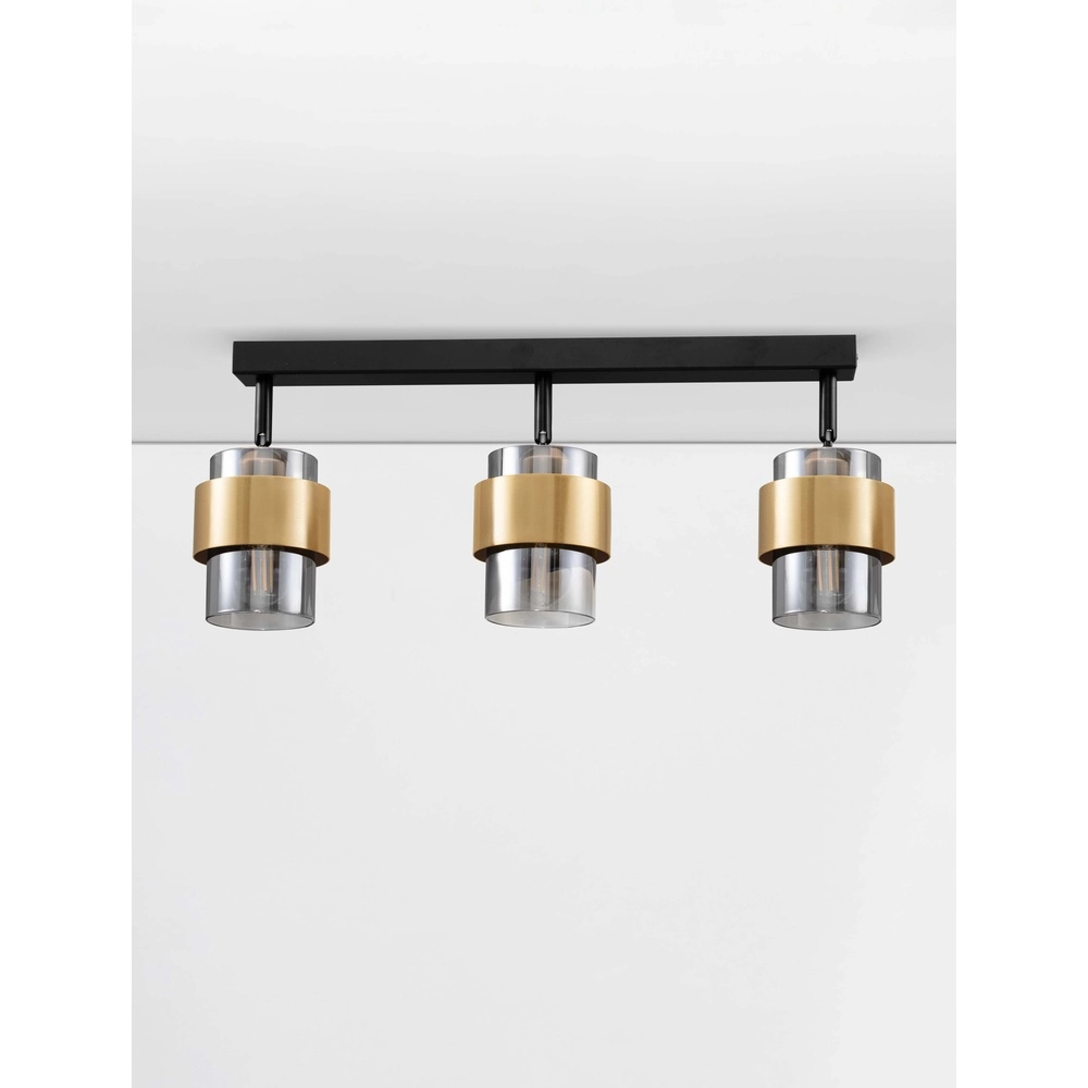 Deckenlampe Sianna 3-flammig schwarz mit gold Lyora 5212017452610