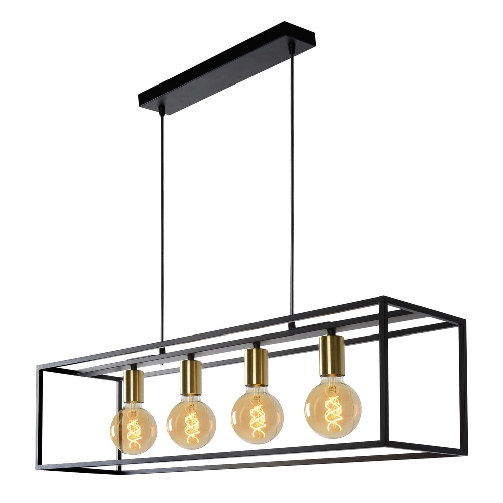 Pendellampe Ruben 4-Licht Schwarz Lucide 5411212000163