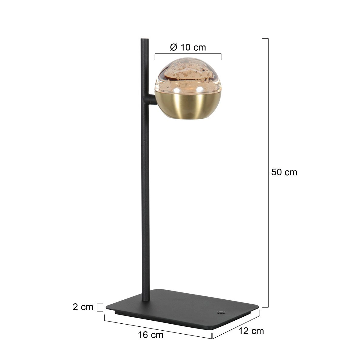 LED-Schreibtischlampe Belluno Messing mit Schwarz – dimmbar Steinhauer 8712746183955