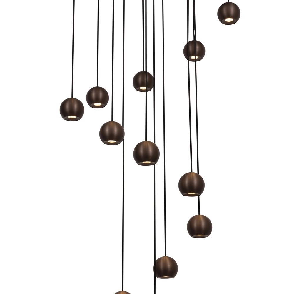 Design vide Pendellampe Montana 16-helles Kaffeebraun Premium by Lucide 5411212680174