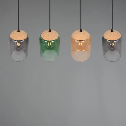 Esstischlampe aus Glas Cork 4-Licht Trio 4017807622997