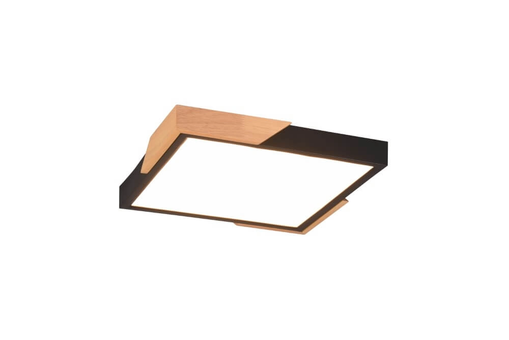 Schwarze LED-Deckenleuchte Meta mit Holz Trio 4017807541380