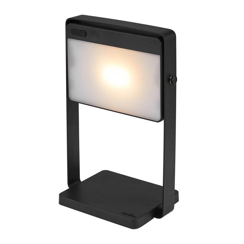 Design-Tischleuchte Saulio Schwarz wiederaufladbar