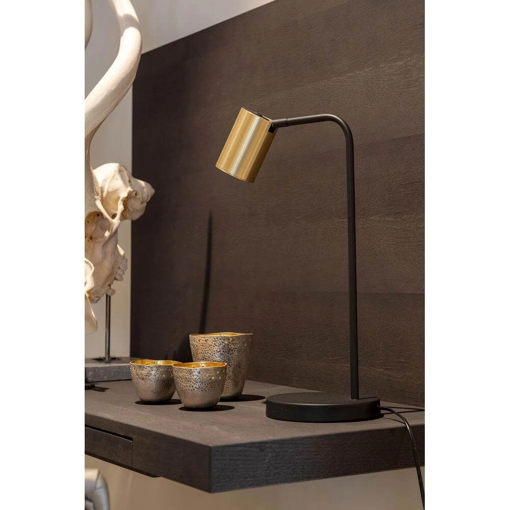 Design-Tischleuchte Megano schwarz mit gold Artdelight 8720701100640