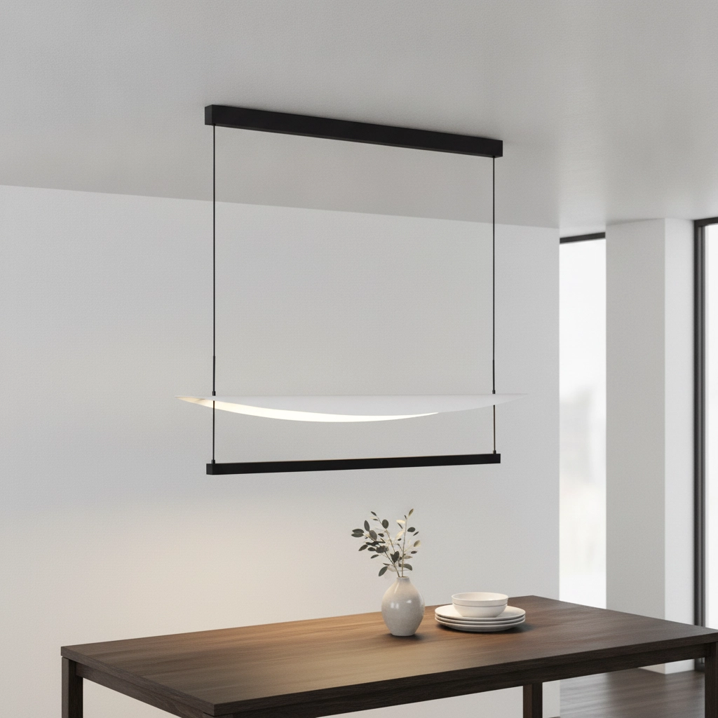 Pendelleuchte Diona oval schwarz mit weiß 2700K