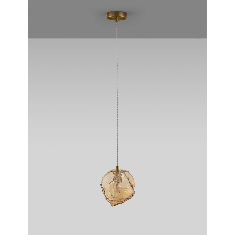 Pendelleuchte Odelle Gold mit Braunglas Lyora 5212017434388
