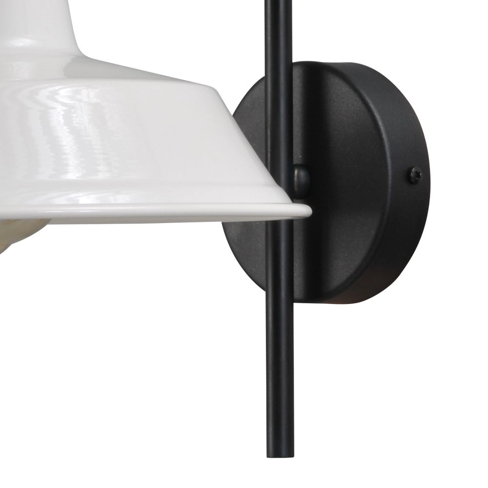Wandlampe Industria 32 cm schwarz mit weißer Kapuze Masterlight 8718121235950