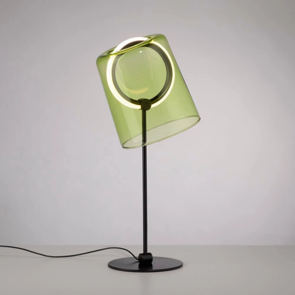 Tischlampe Zula schwarz mit grünem Glas Paul Neuhaus 4012248385876