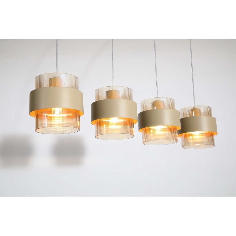 Pendelleuchte Royal 4-hell sandbraun Searchlight 5053423296791