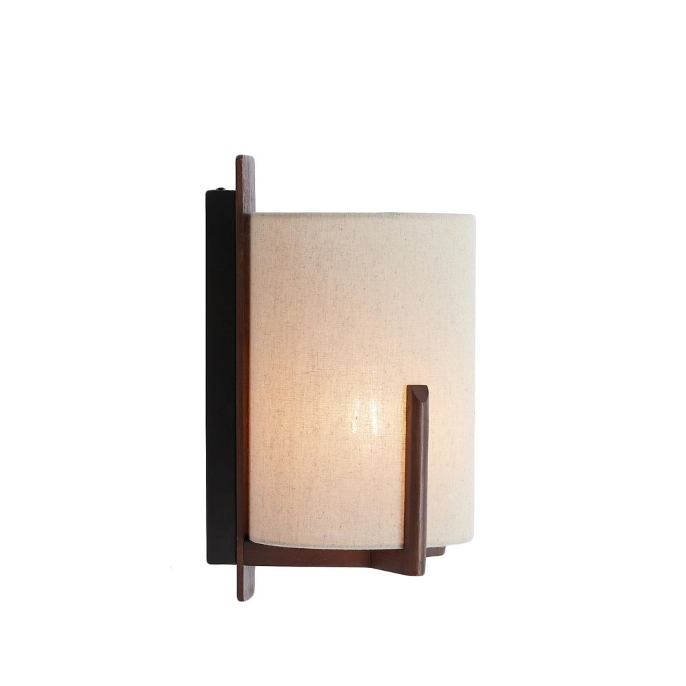 Wandlampe im dänischen Design Litto Walnussbraun mit Leinen Light & Living 8717807792732