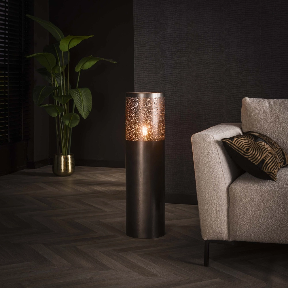 Orientalische Stehlampe Cylinder 90 cm – schwarzer Nickel