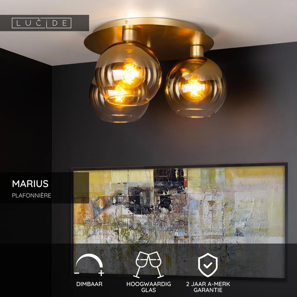Deckenlampe Marius 3-Licht Gold Lucide 5411212740991
