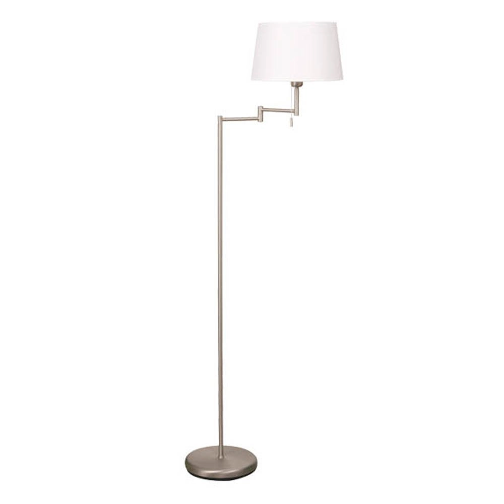Stehlampe Mexlite 154 cm Metallgrau mit weißer Kapuze