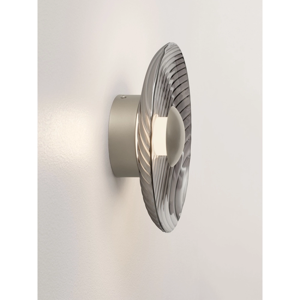 Wandlampe Lavina silbergrau mit Rauchglas Ø 25 cm Lyora 5212063501423