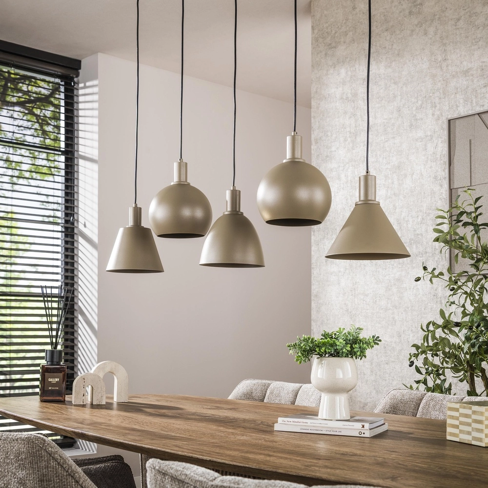 Sand-Pendellampe Metallo Esstisch – 5x E27 Lyora 8716803512320