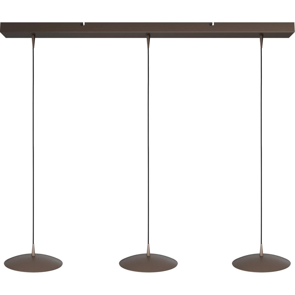3-Licht Pendellampe Scala 100 cm Kakaobraun Ø 20 cm