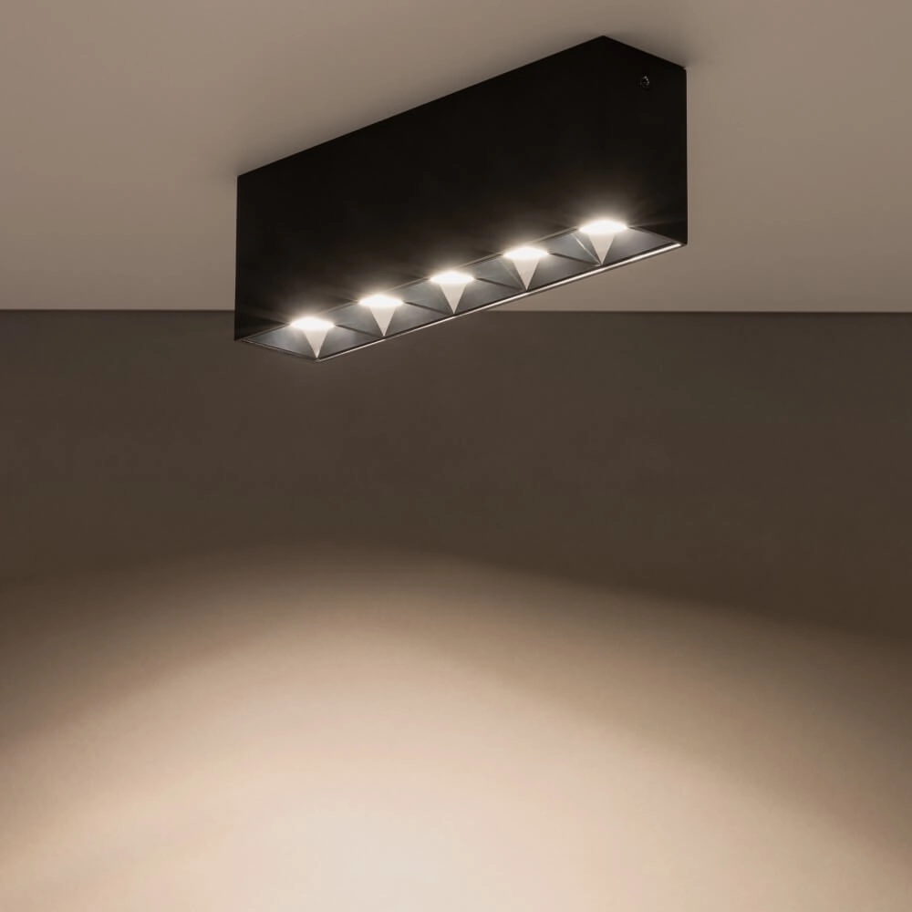 Schwarzer Aufbaustrahler Midi Led 5x1 LEDs - 3000K Lyora 5903139100557