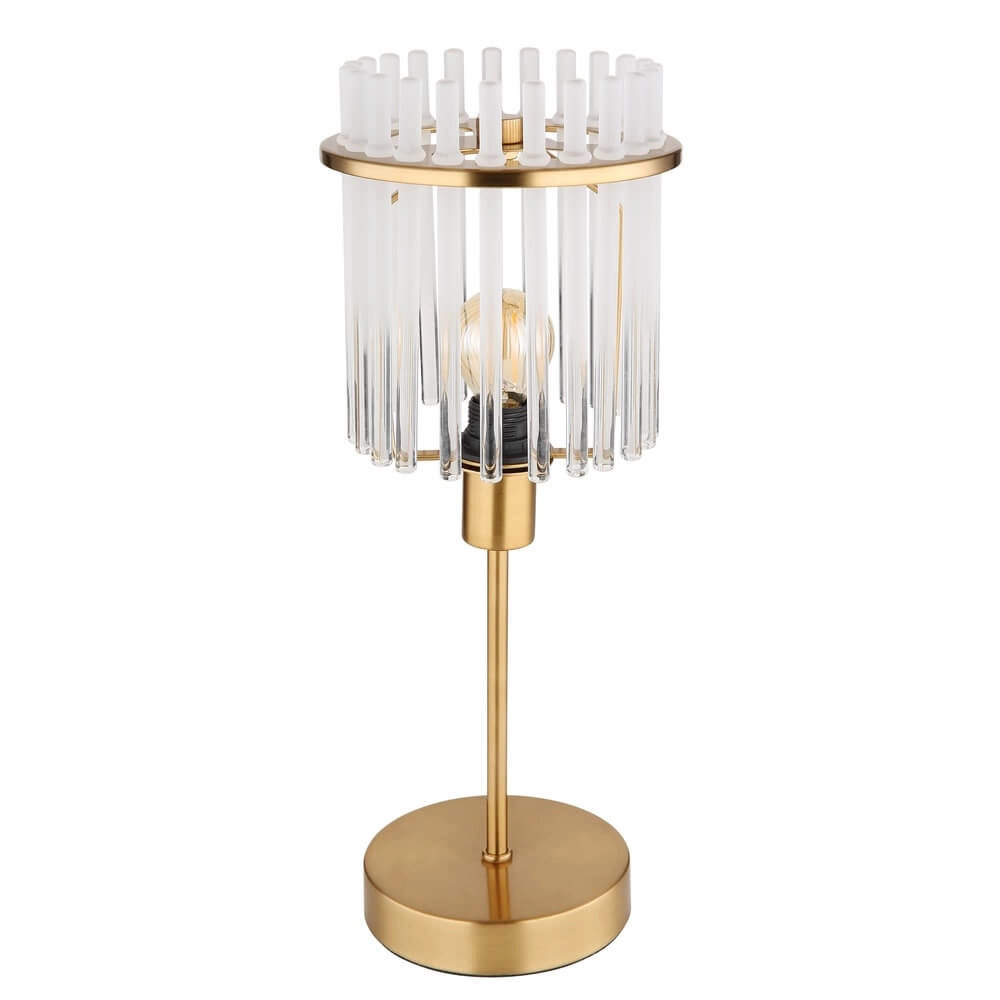 Goldene Tischleuchte Gorley mit Glas Ø 15cm Globo 9007371449811