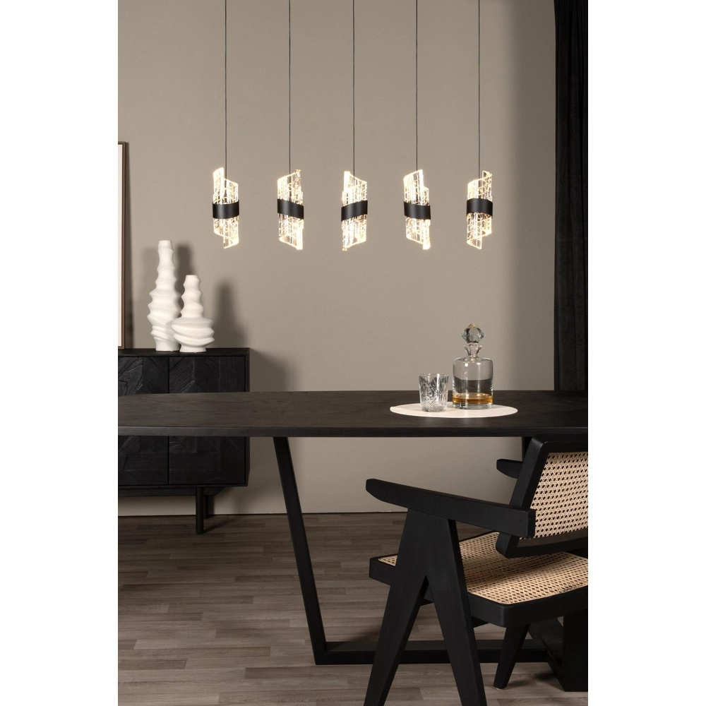 Design-Pendellampe Kligande 5-Licht-Schwarz-Gerade Lucide 5411212134653