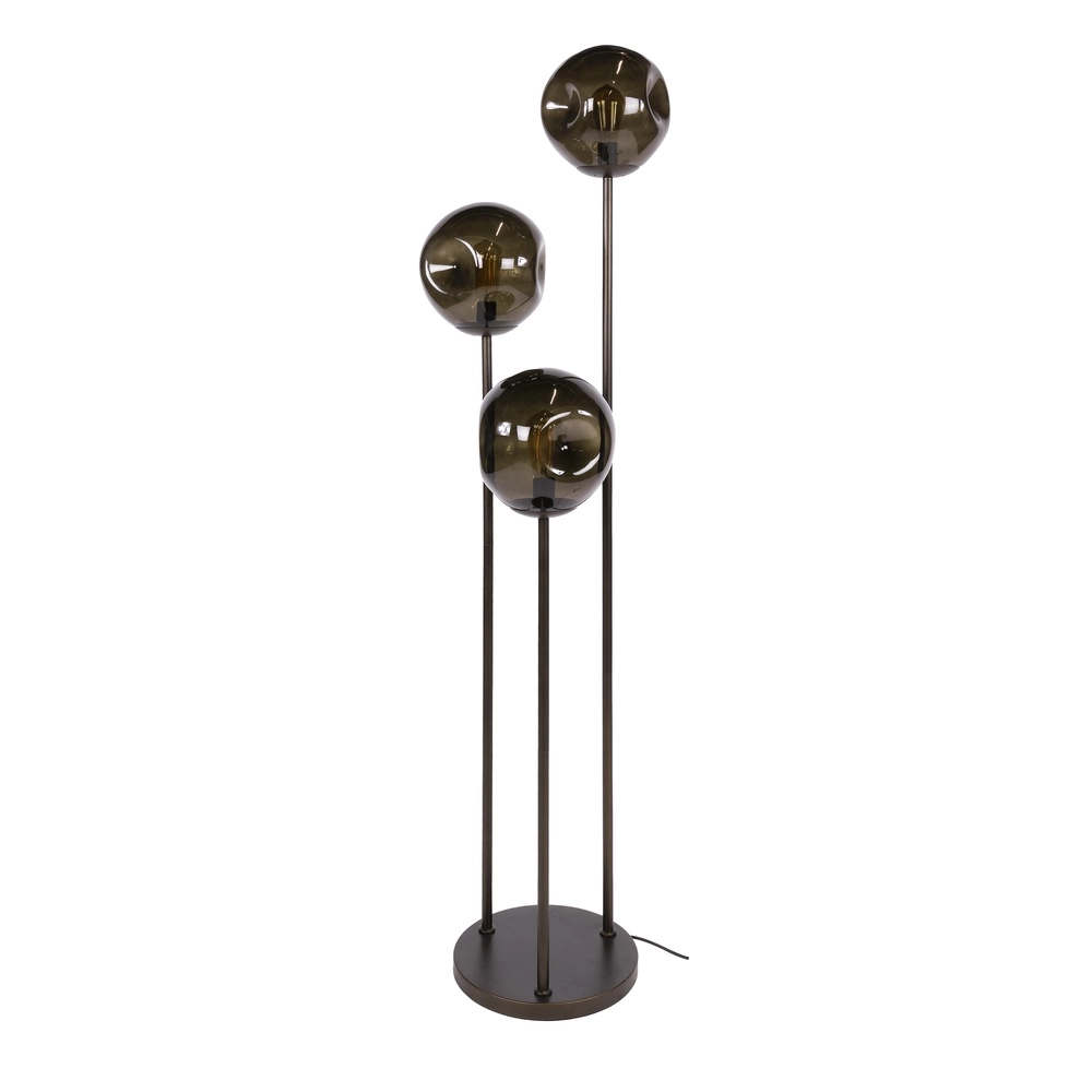 Glas-Stehlampe Stellar 3-Licht – Rauchglas Lyora 8716803511613