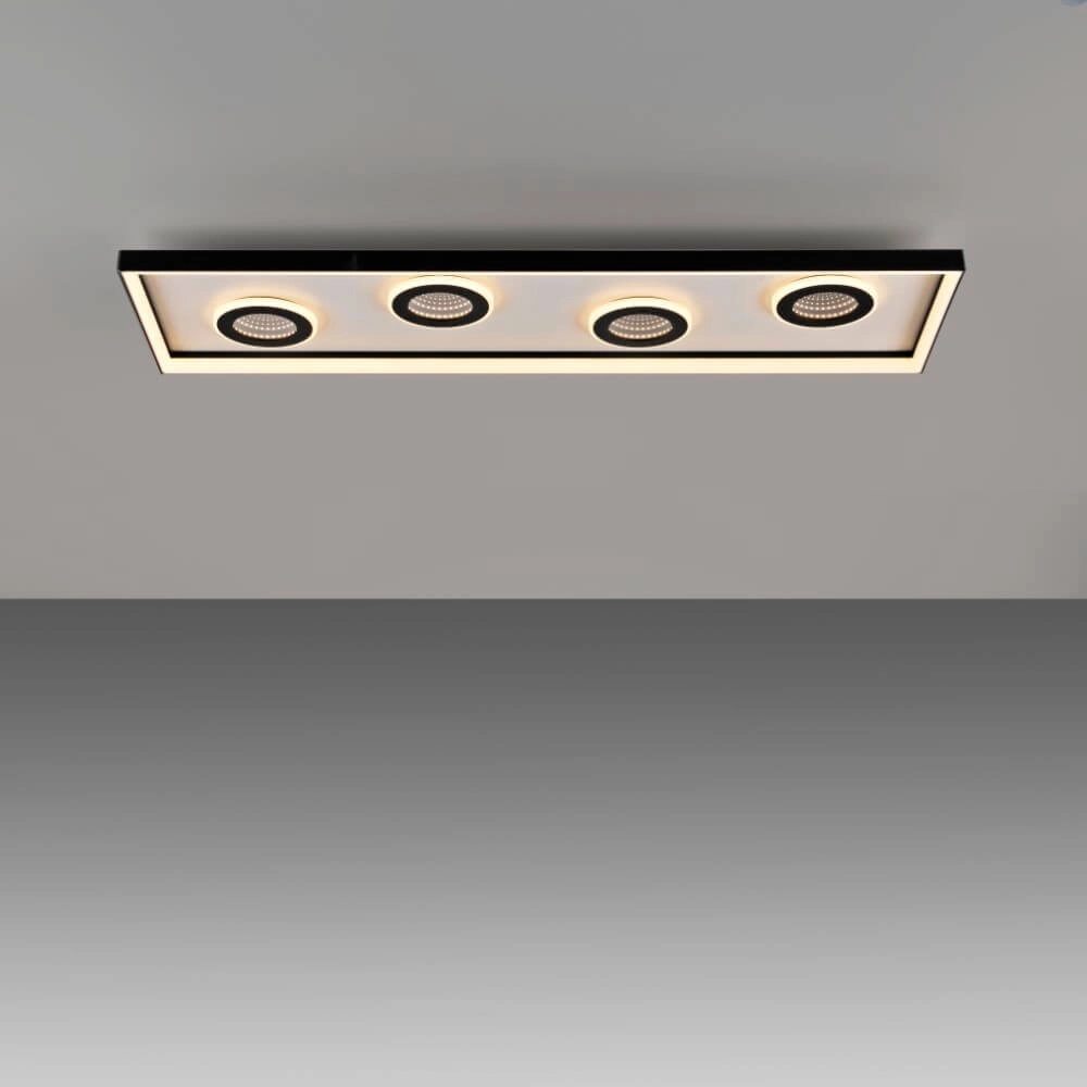 Rechteckige Deckenleuchte Dune Schwarz Paul Neuhaus 4012248384923