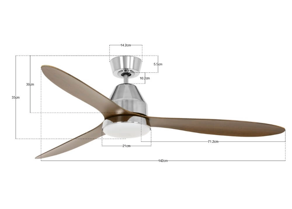 Deckenventilator aus Holz mit Lampe Whitehaven Ø 143cm IP55 Beacon 9333509136484