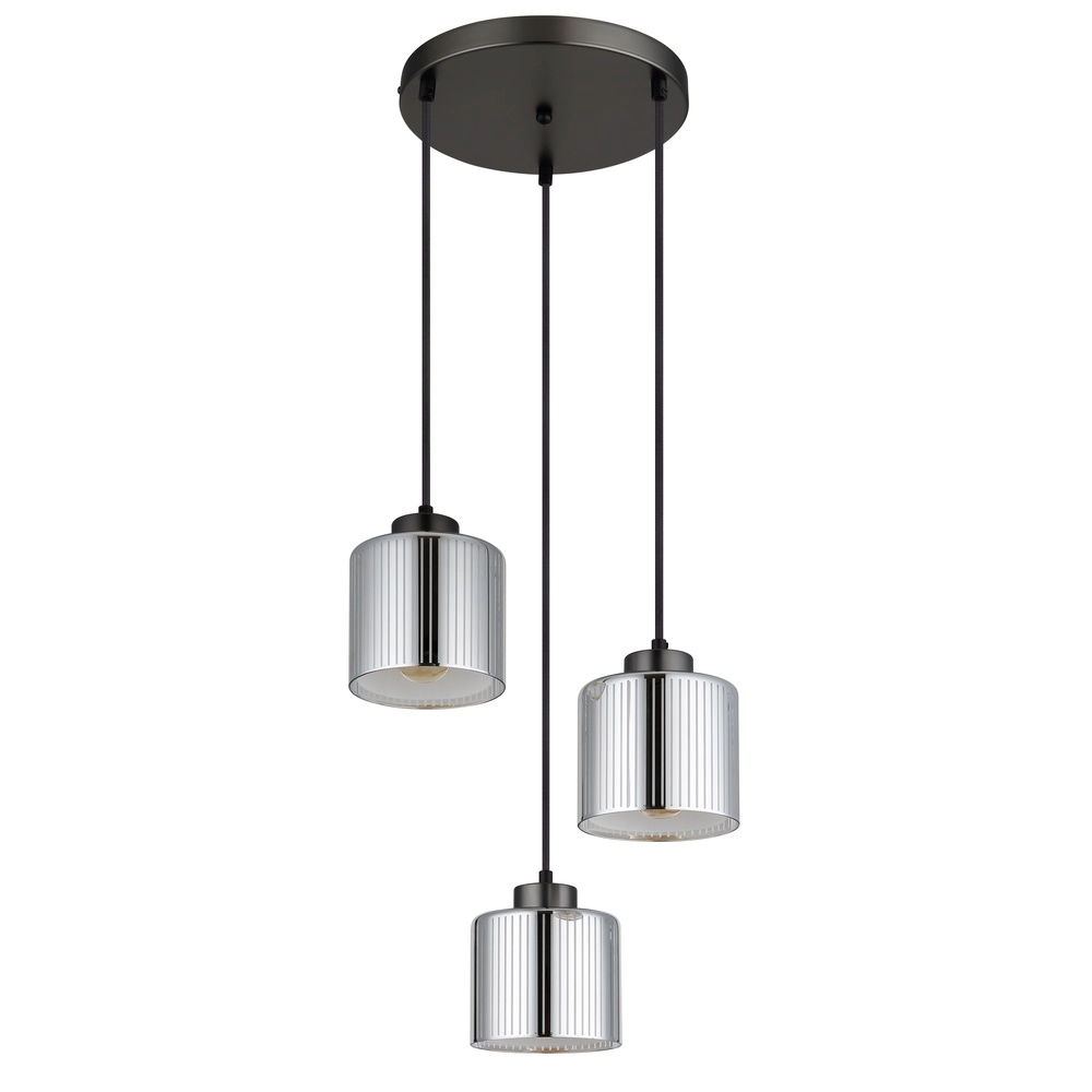 Design-Pendellampe Felicia Gunmetal 3-Lights Globo 9007371522965