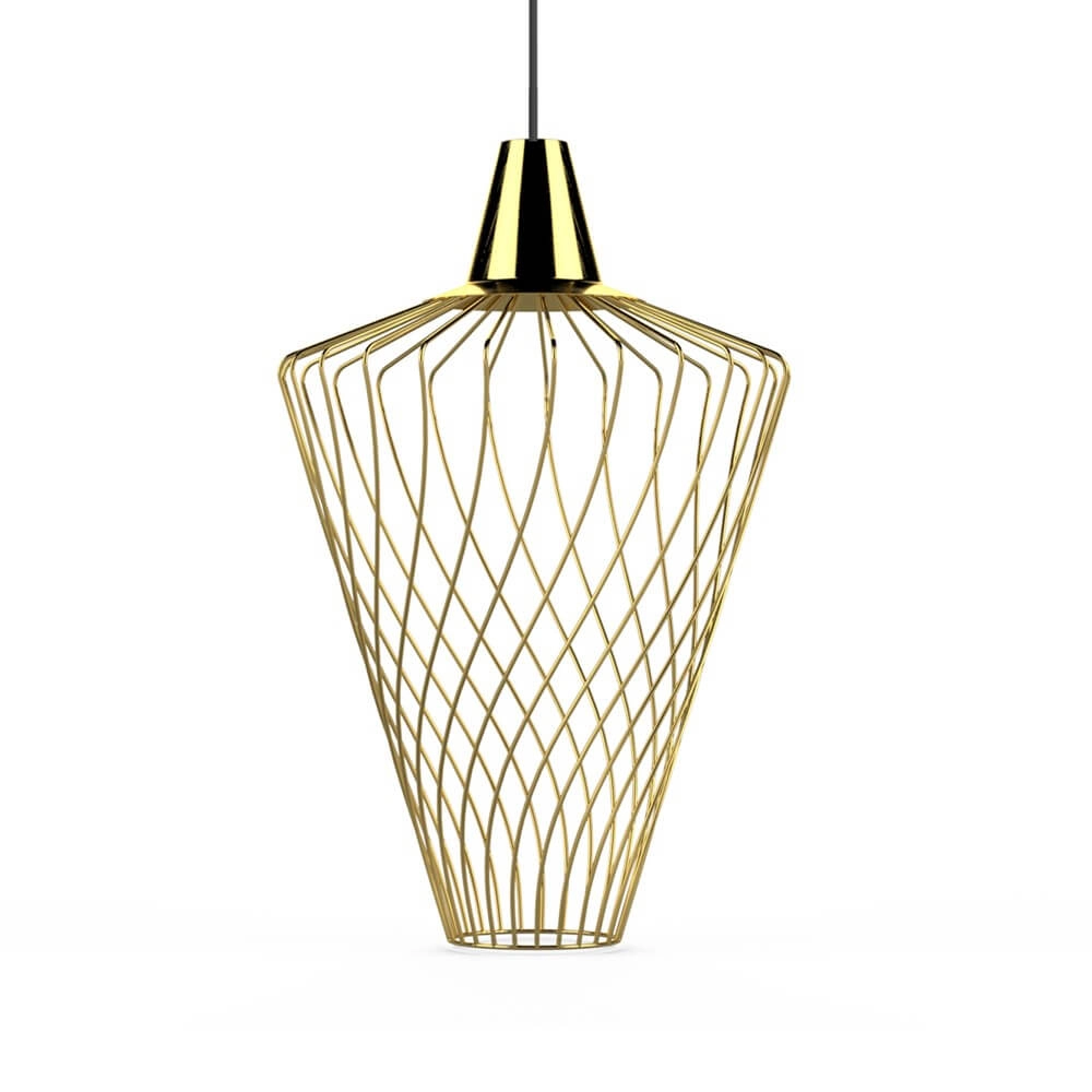 Ø 30cm Drahtlampe Wave Gold Lyora 5903139885799