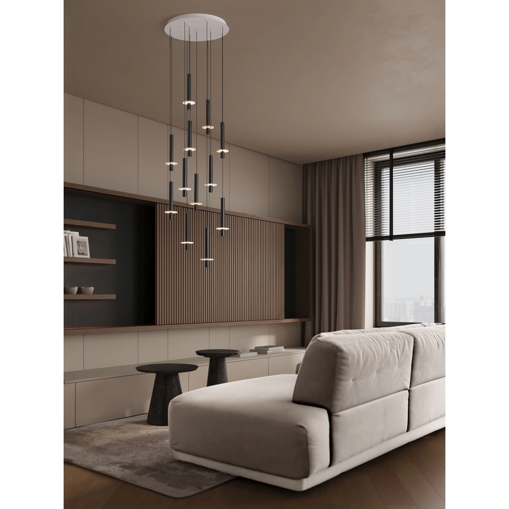 Design-Pendellampe Noemi schwarz mit weißem Ø 62 cm