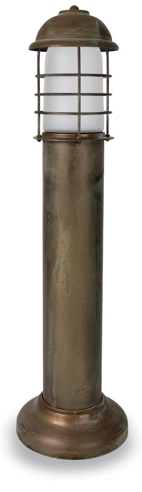 Stehende Außenleuchte Torcia M – gealtertes Messing