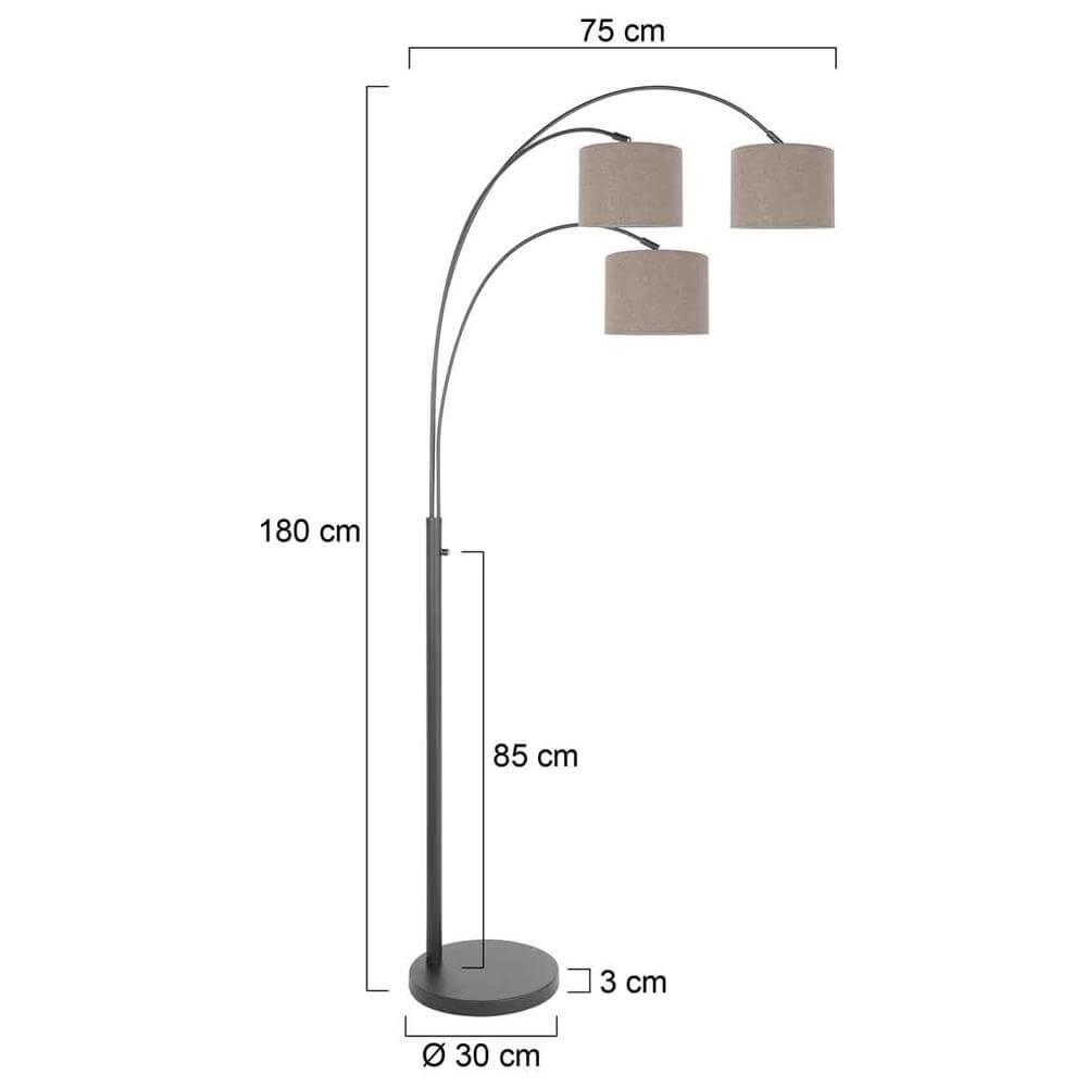 Stehlampe Sparkled Light schwarz mit grauen Kappen Steinhauer 8712746173604