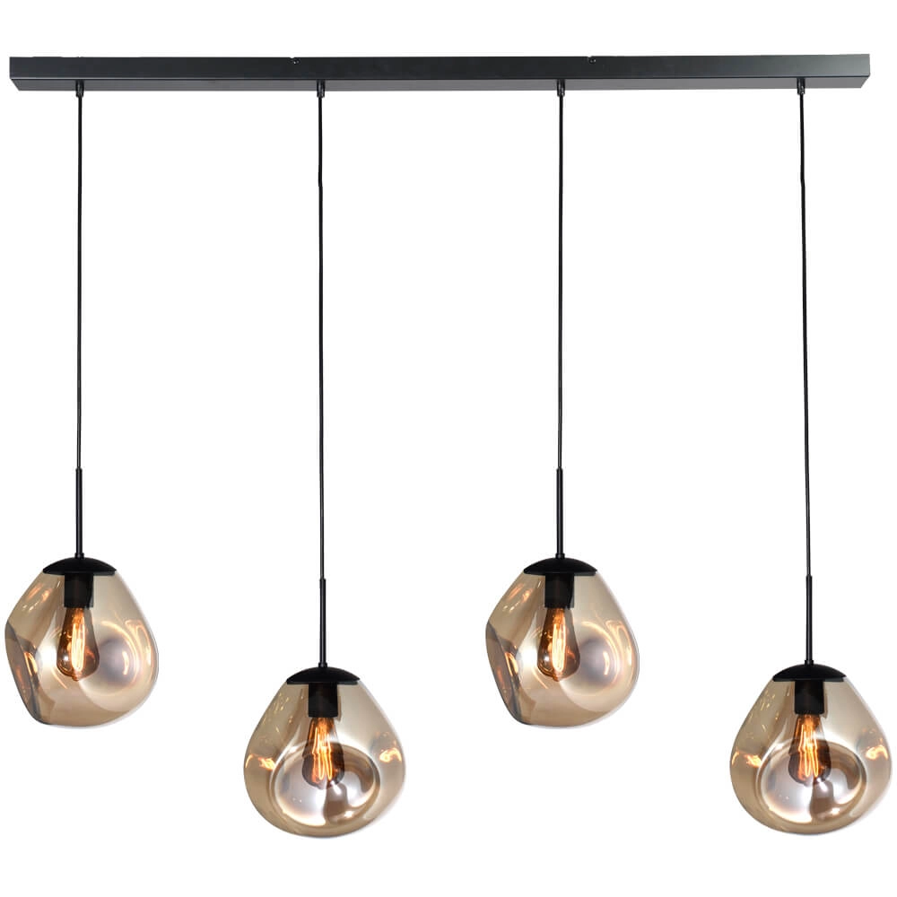 Hängelampe Lava 4x Goldglas Ø 24cm