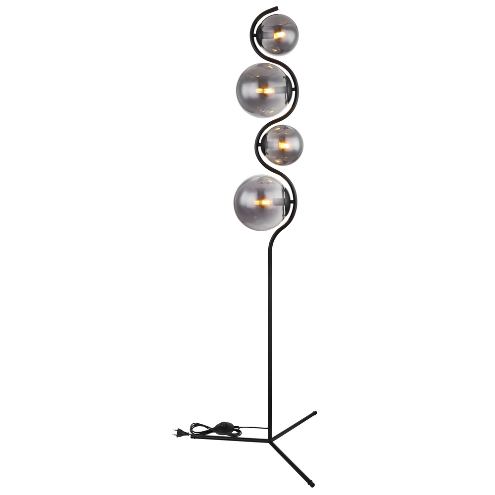 Moderne Stehlampe Porry 4-Licht Schwarz Globo 9007371431861
