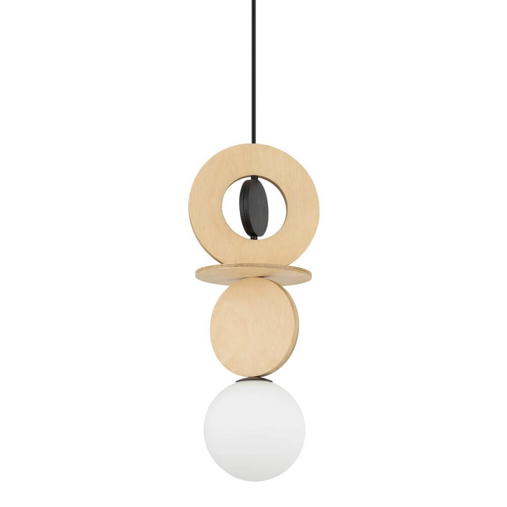 Design-Pendelleuchte Drops Wood A 1-helles Holz Lyora 5903139111737