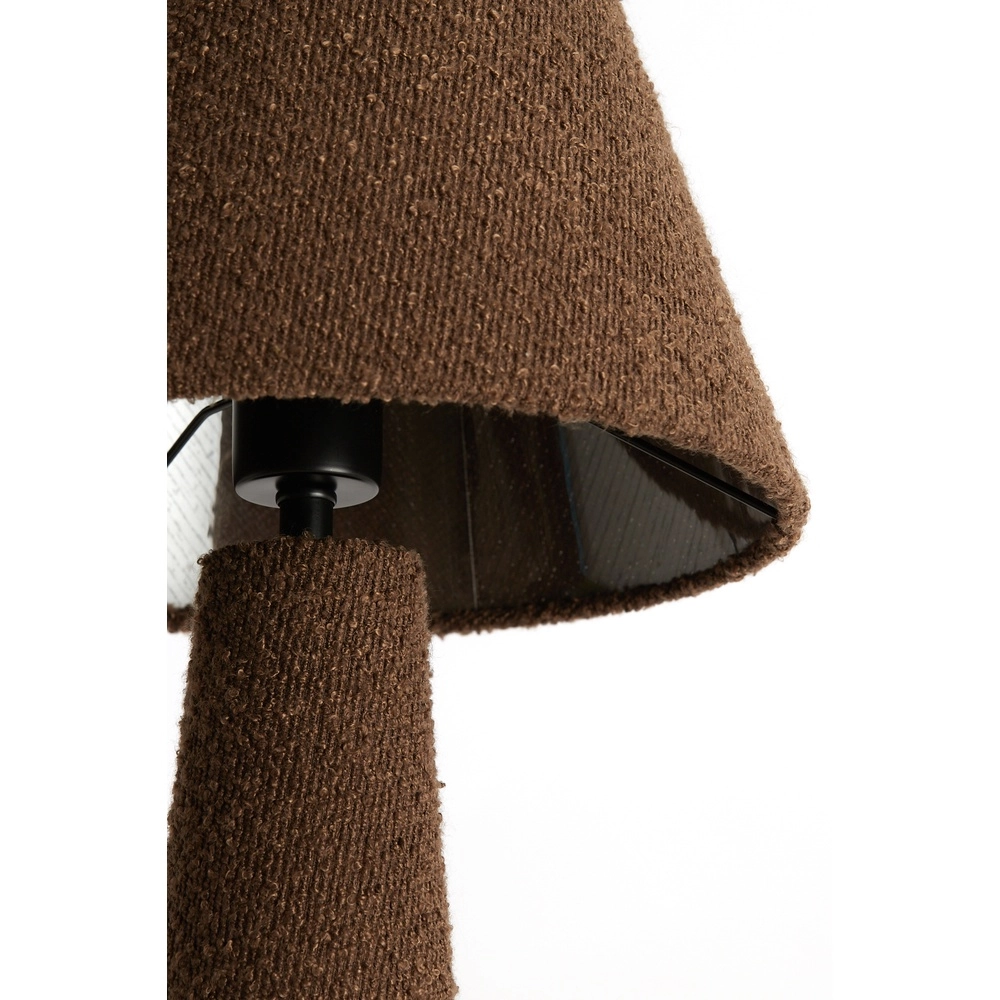 Tischlampe Devia Ø 30cm – bouclé – braun Light & Living 8717807759476