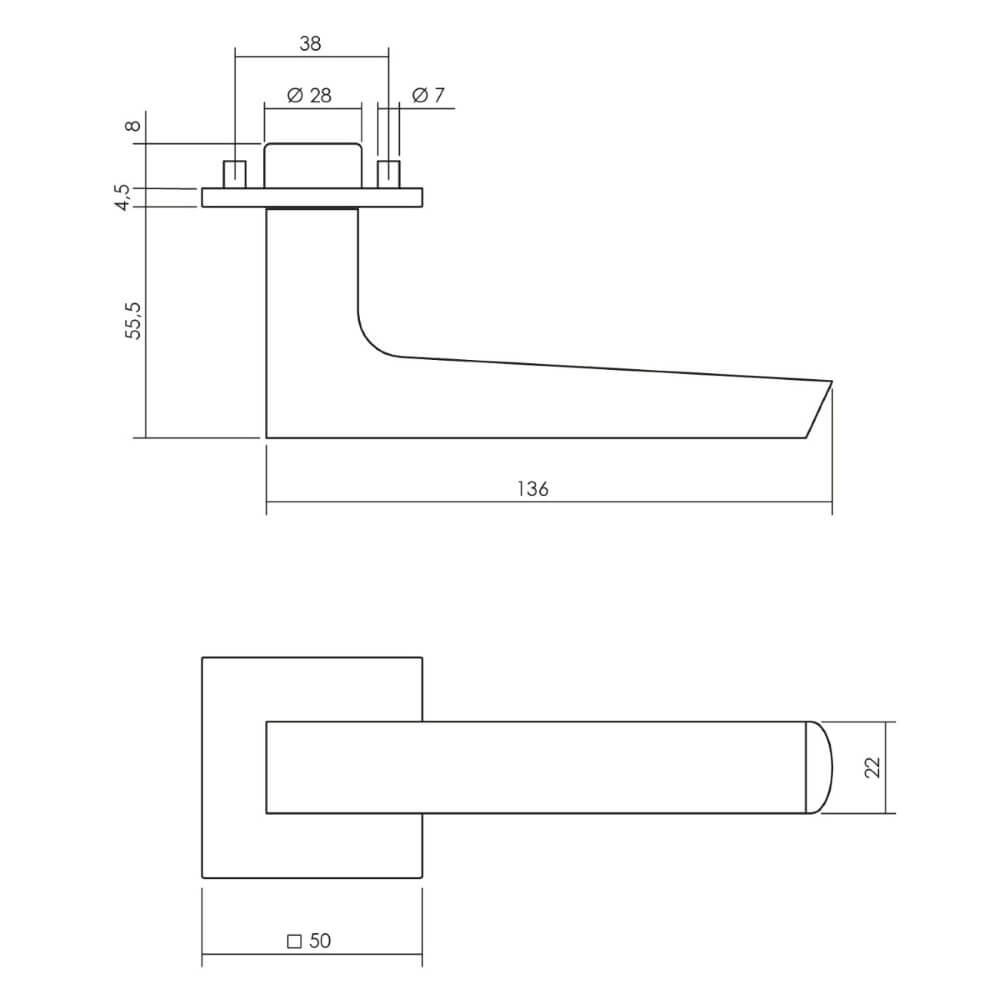 Design-Türgriff Sliced No.1 Edelstahl und Schwarz Intersteel 8714186463376