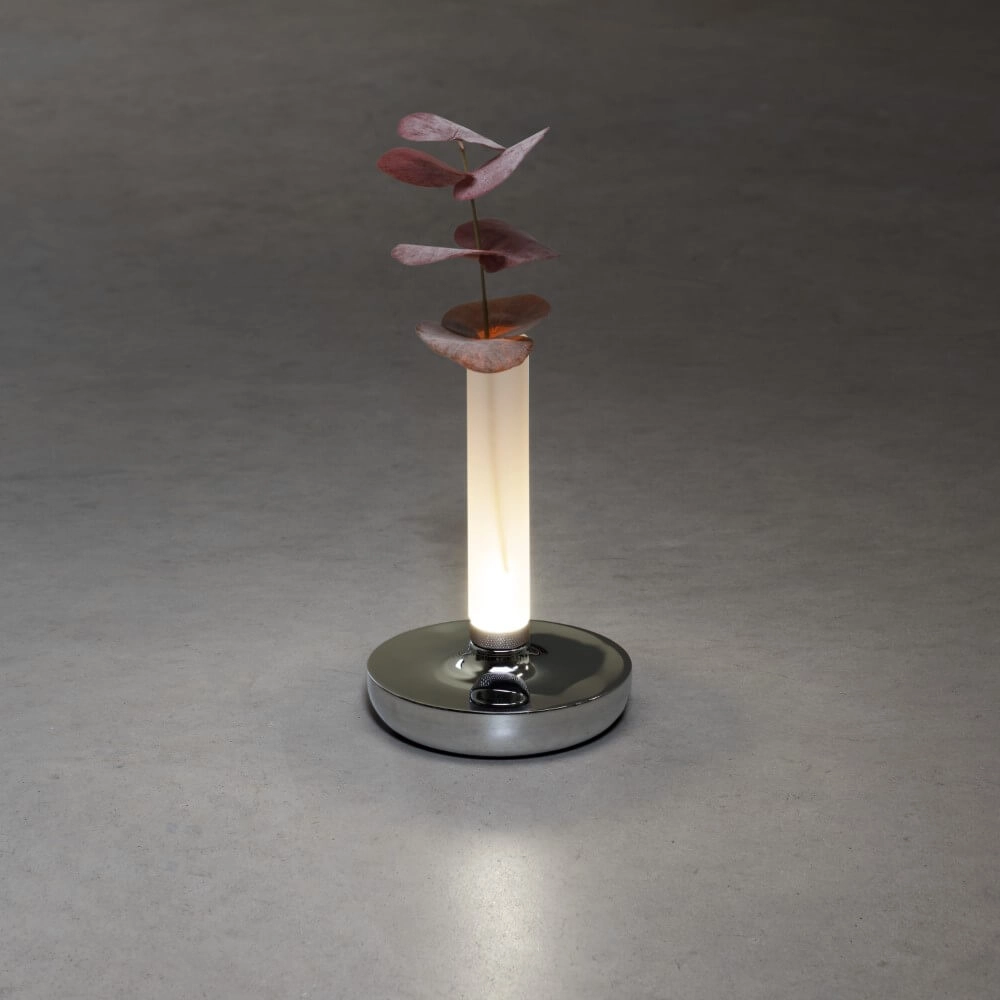 Wiederaufladbare Tischlampe Biarritz Chrom KonstSmide 7318308270036