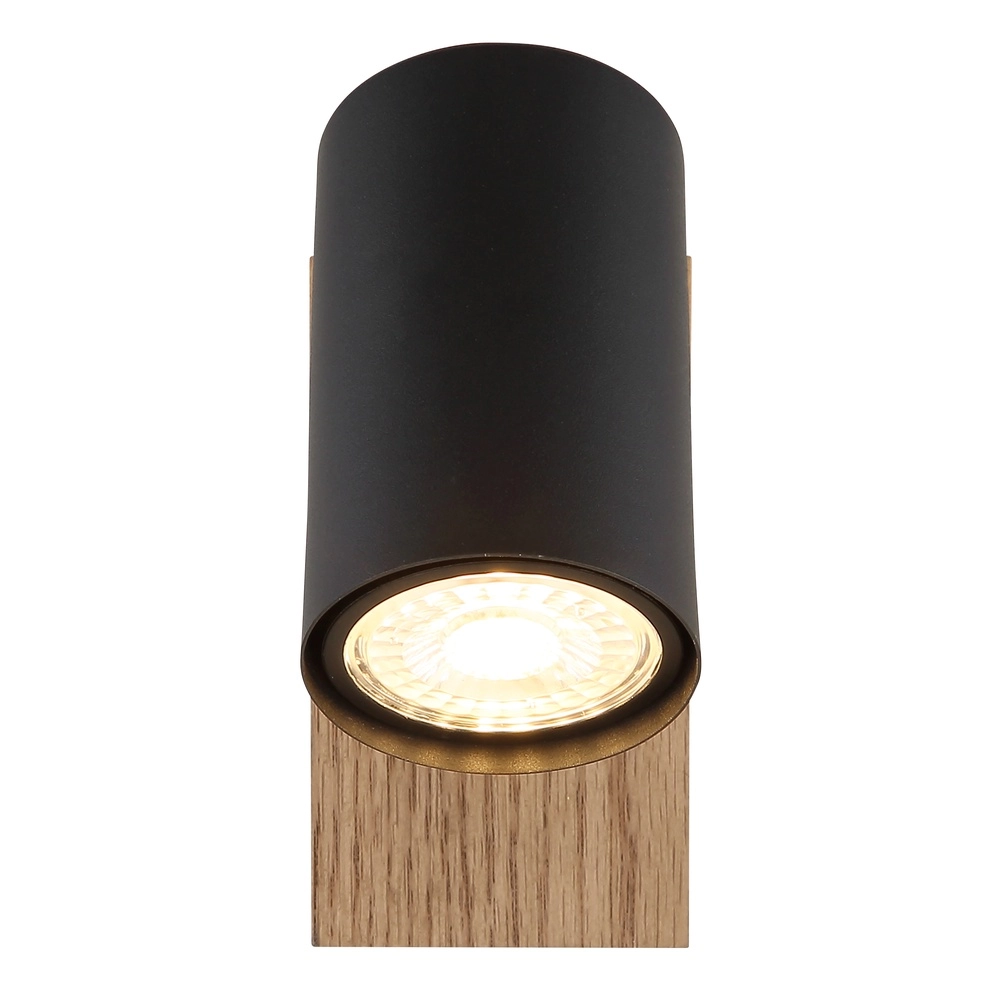 Wandlampe Linca Schwarz mit Holz Globo 9007371449941
