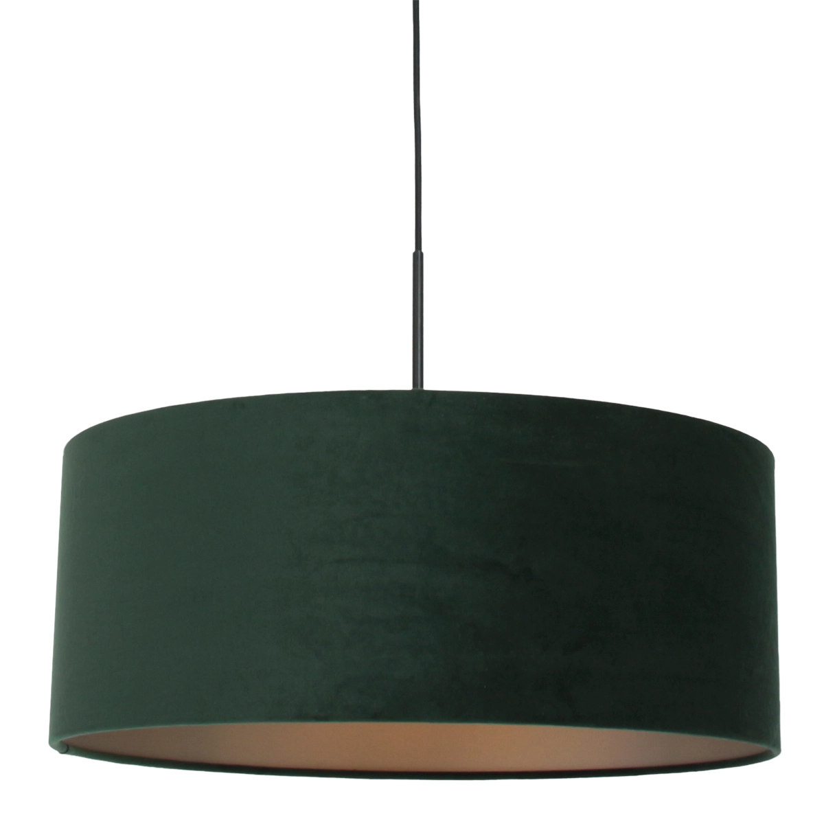 Hängelampe Sparkled 50 cm mit grünem Samtschirm