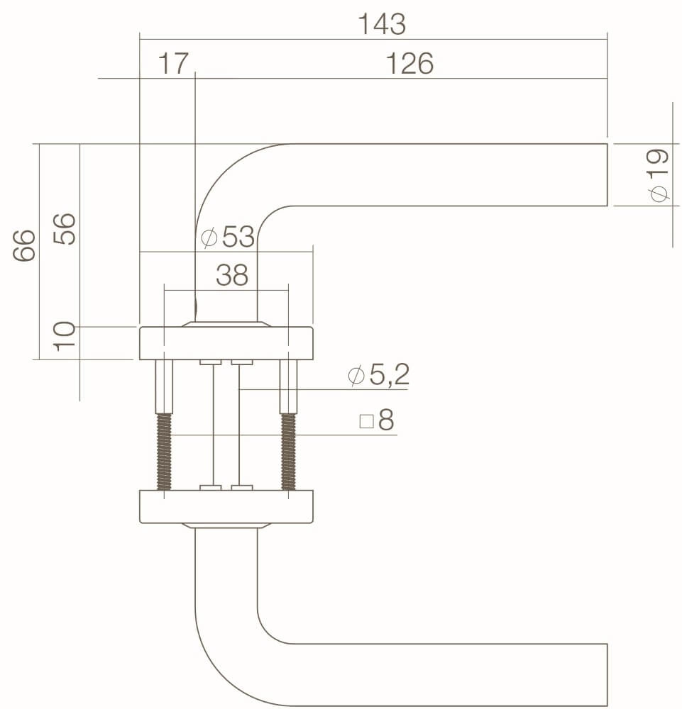 Türklinke Luzern runder Edelstahl getrommelt Intersteel 8714186696545