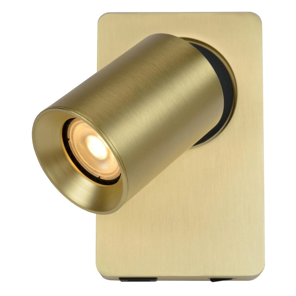Nachttischlampe Nigel mit USB-Ladepunkt Gold Lucide 5411212092953