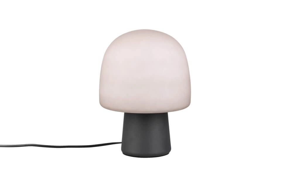 Pilz-Tischlampe Steen schwarz mit taupefarbenem Glas Trio 4017807622683