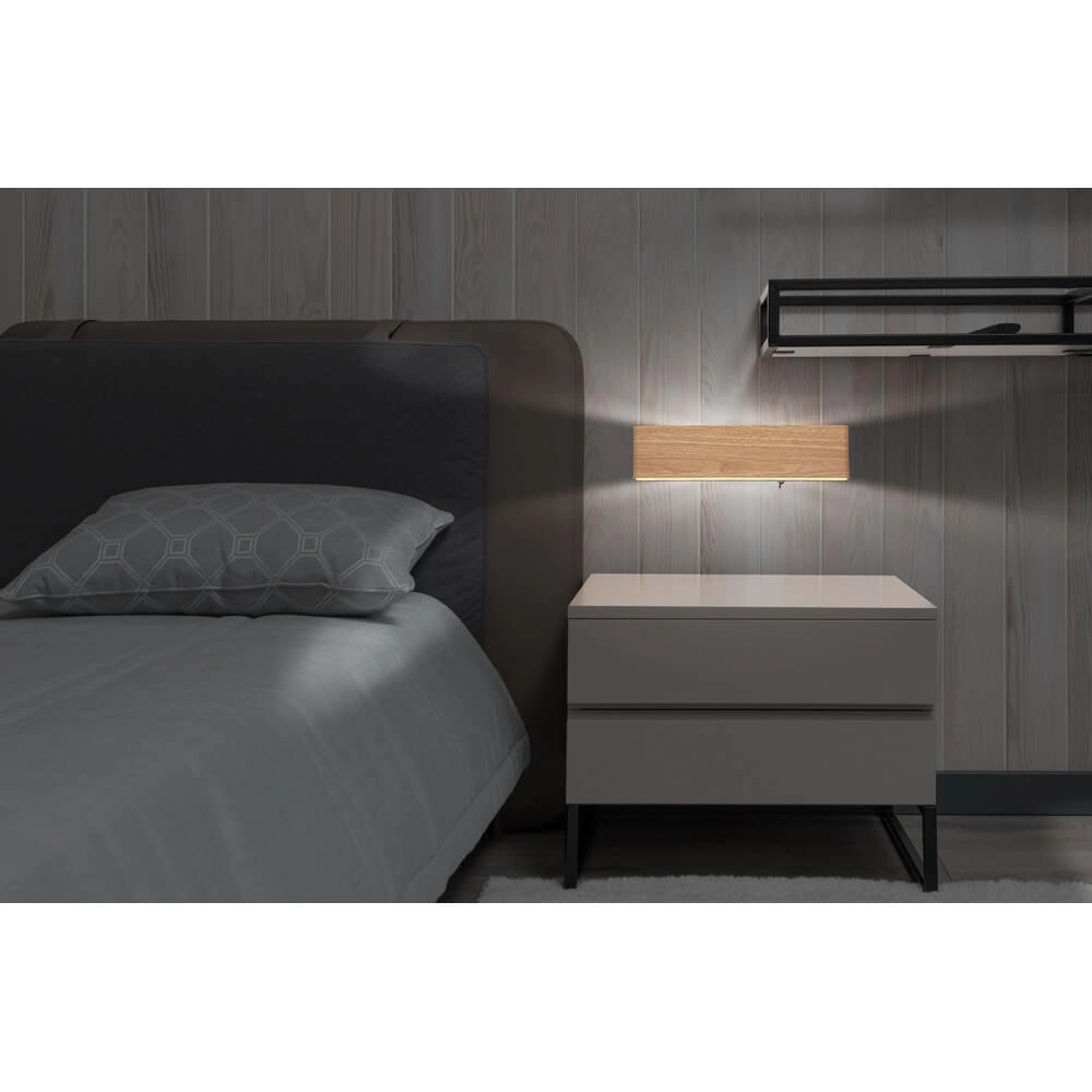 Design-Wandleuchte Siegfried M Holz mit Schalter Globo 9007371418145